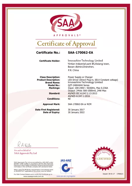 saa Certificate